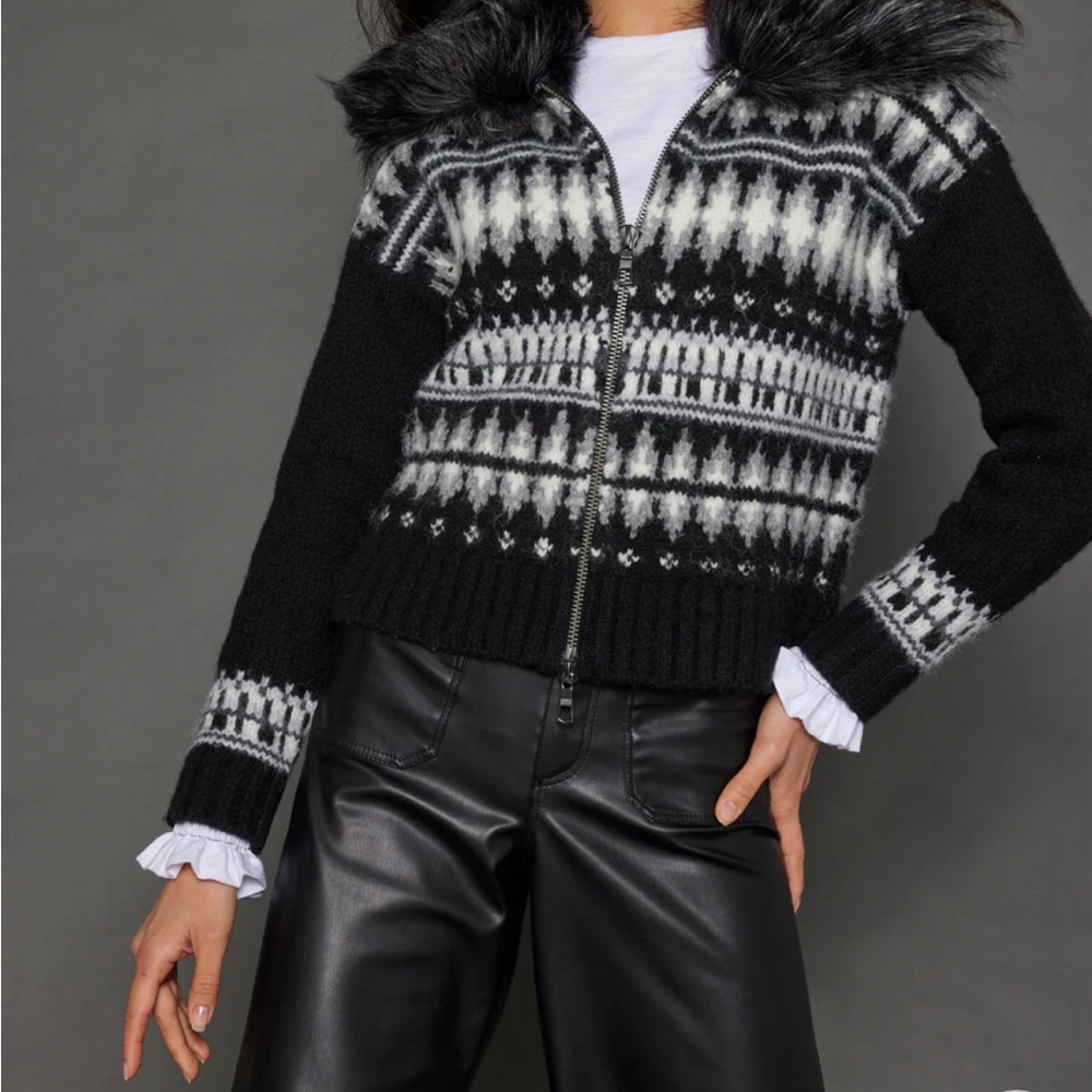 Lisa Todd Black and White Knit Sweater
